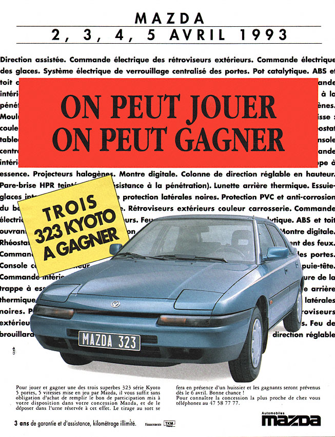 Publicit� Mazda 1993