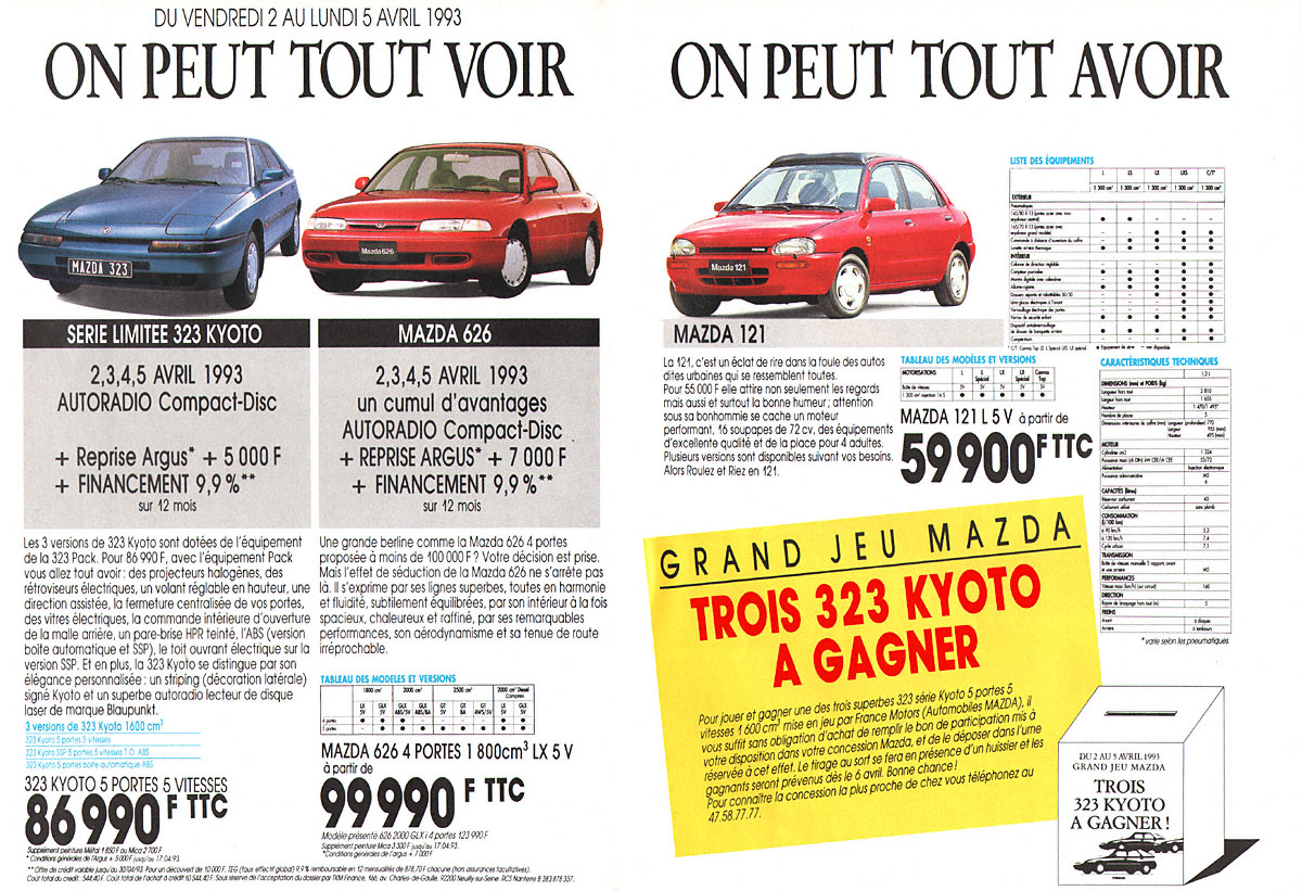 Publicit� Mazda 1993