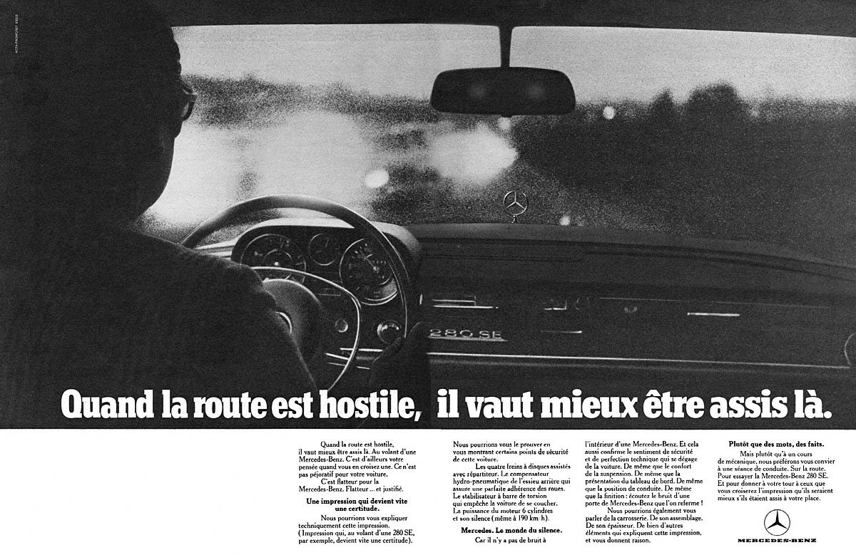 Publicit� Mercedes 1970