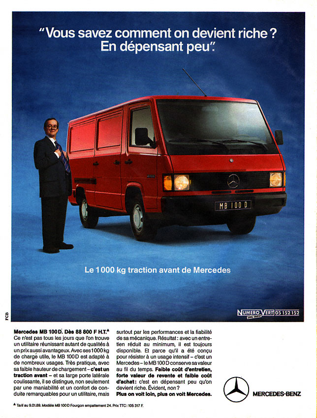 Publicit� Mercedes 1989