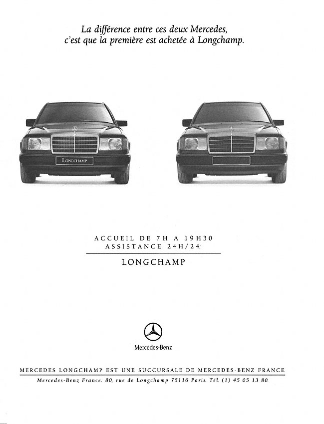 Publicit� Mercedes 1990