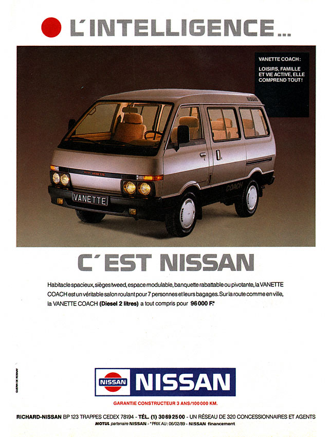 Publicit� Nissan 1989