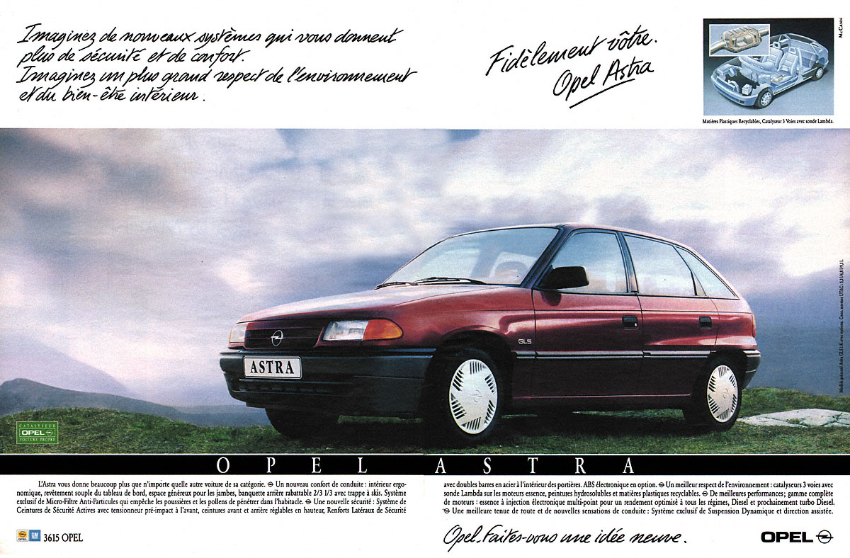 Publicit� Opel 1991