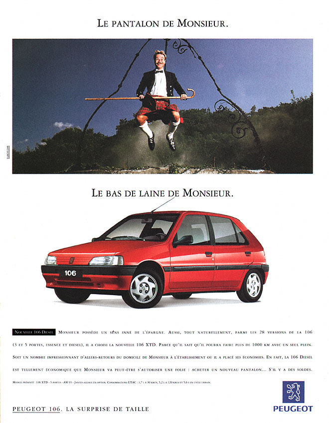 Publicit� Peugeot 1992