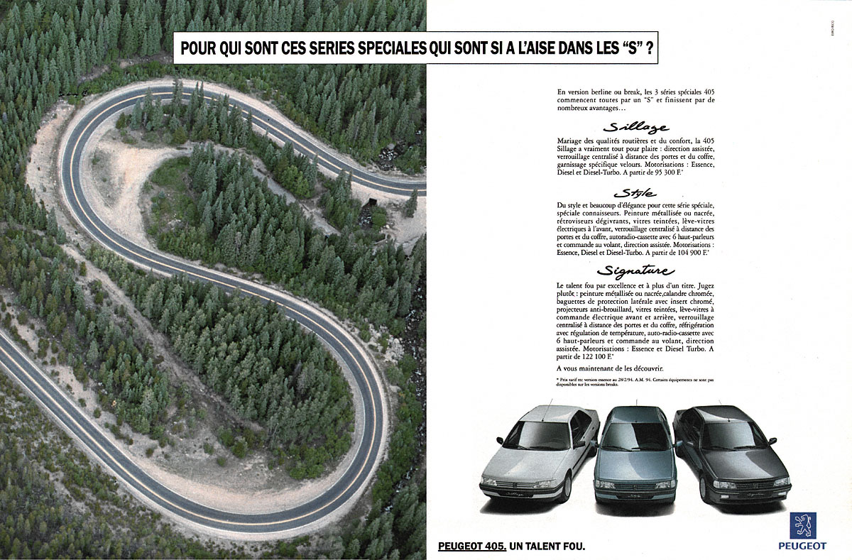 Publicit� Peugeot 1994