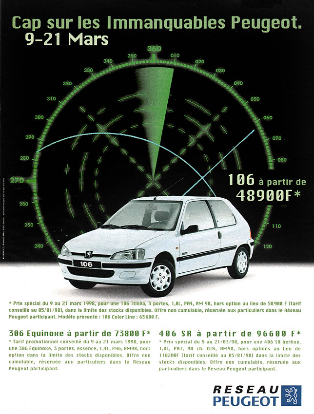 Publicit� Peugeot 1998