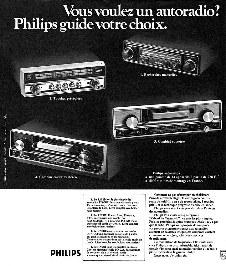 Publicit� Philips 1973