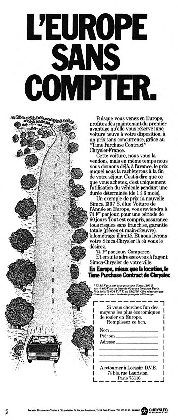 Publicit� Simca 1976