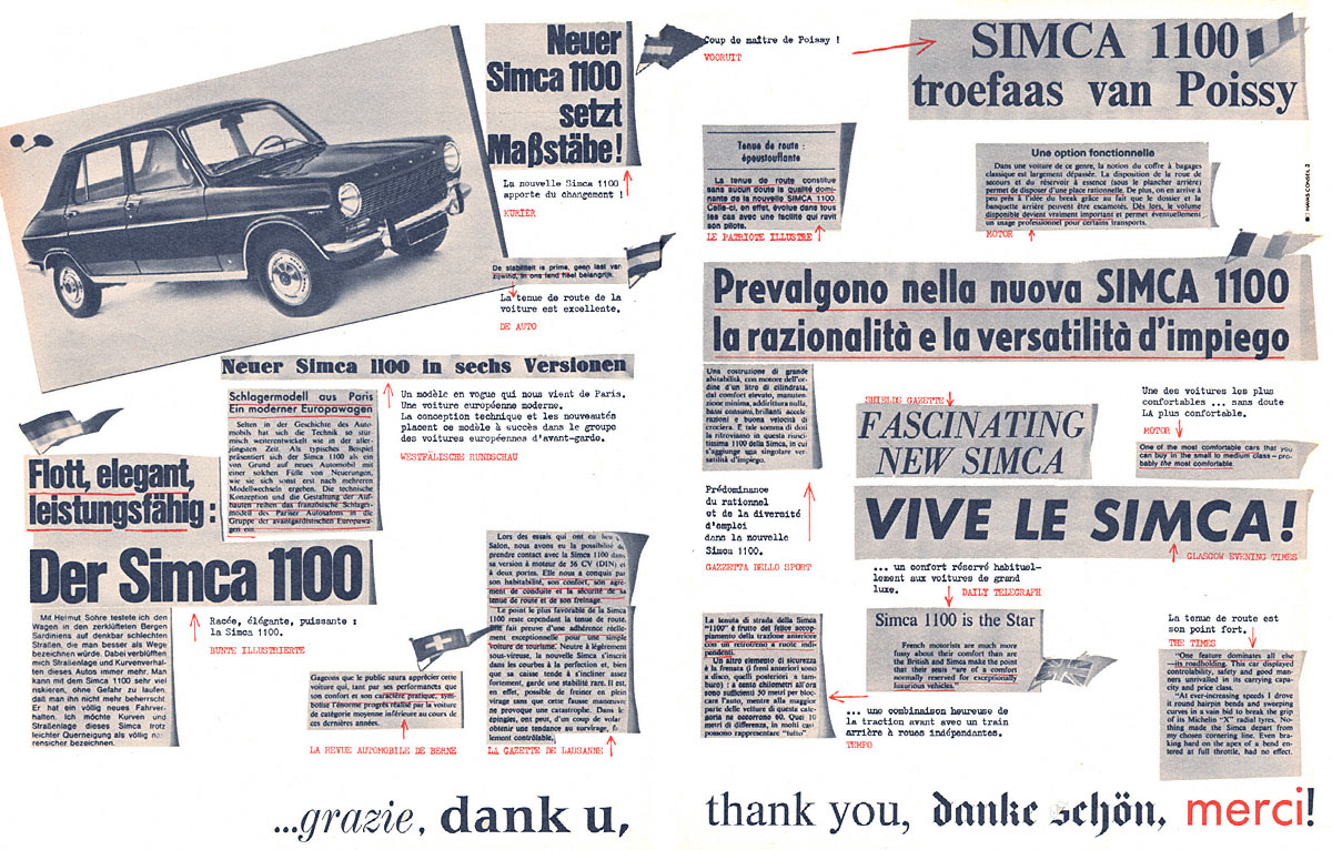 Publicit� Simca 1968