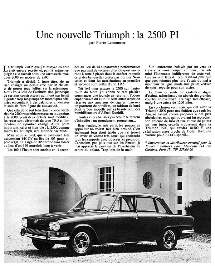 Publicit� Triumph 1968
