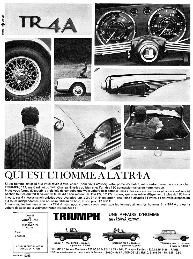 Publicit� Triumph 1965
