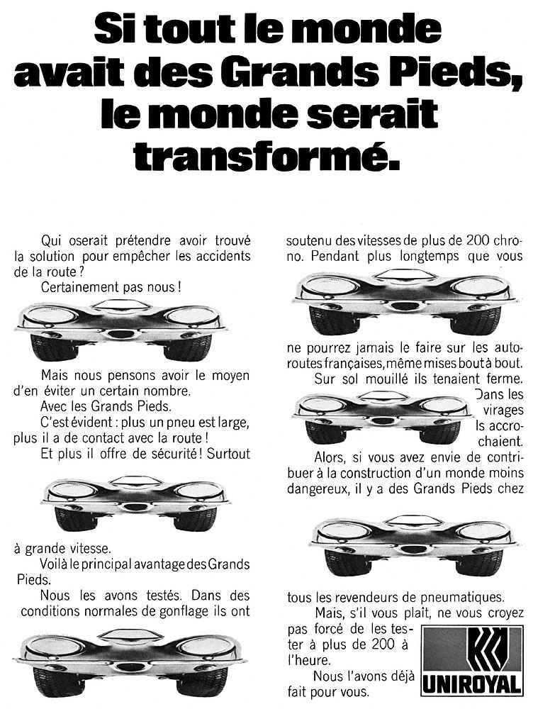 Publicit� Uniroyal 1969