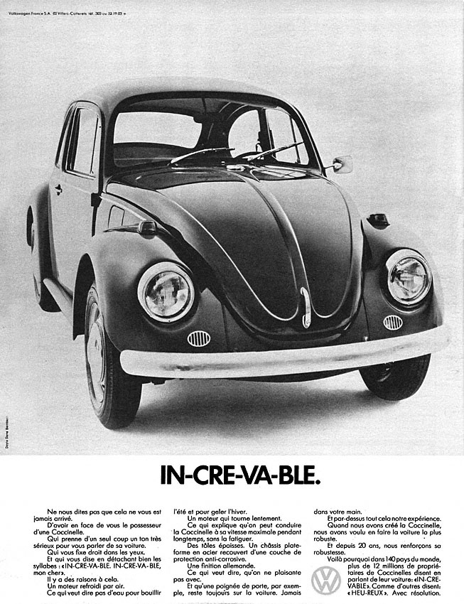 Marque Volkswagen 1970
