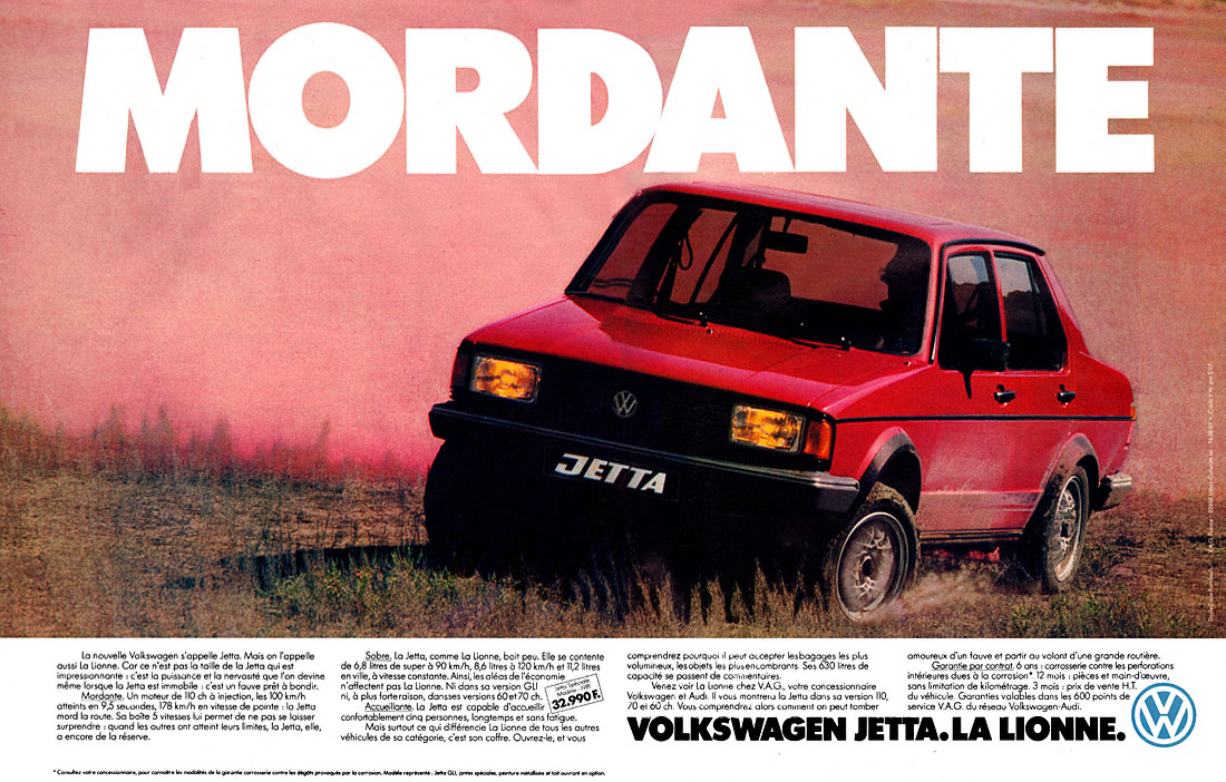Publicit� Volkswagen 1980