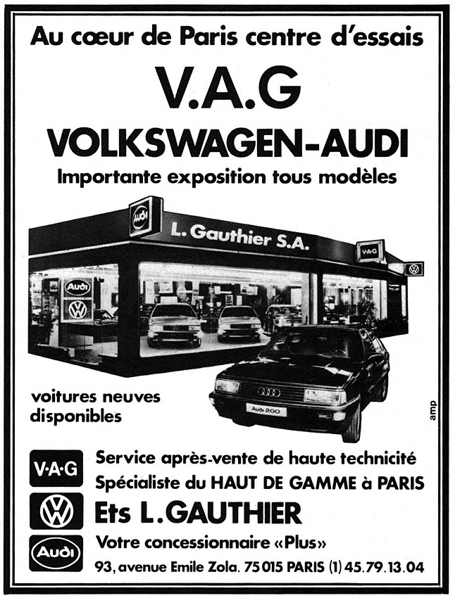 Publicit� Volkswagen 1987