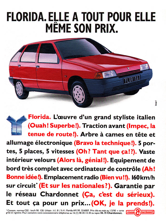 Publicit� Yugo 1990