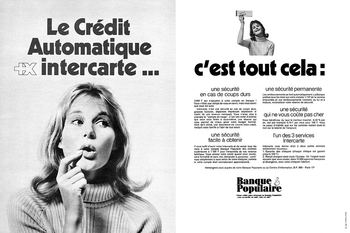 Publicit� Banque Populaire 1968
