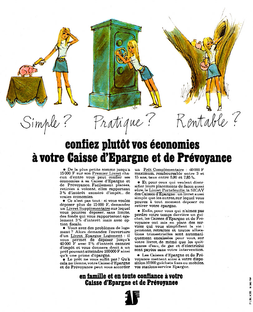 Publicit� Caisse Epargne 1968