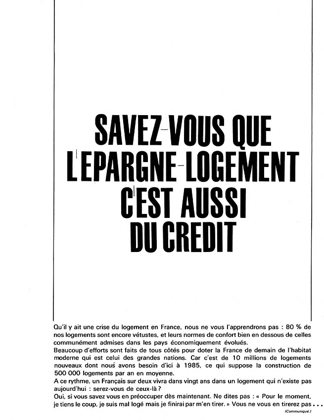 Publicit� Cfec 1966