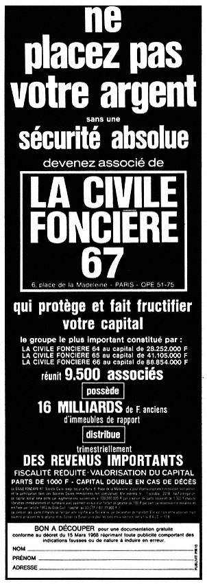 Marque Civile Fonci�re 1968