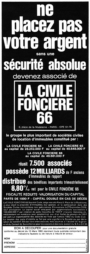 Publicit� Civile Fonci�re 1968