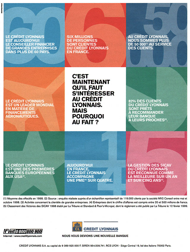Marque Credit Lyonnais 1999