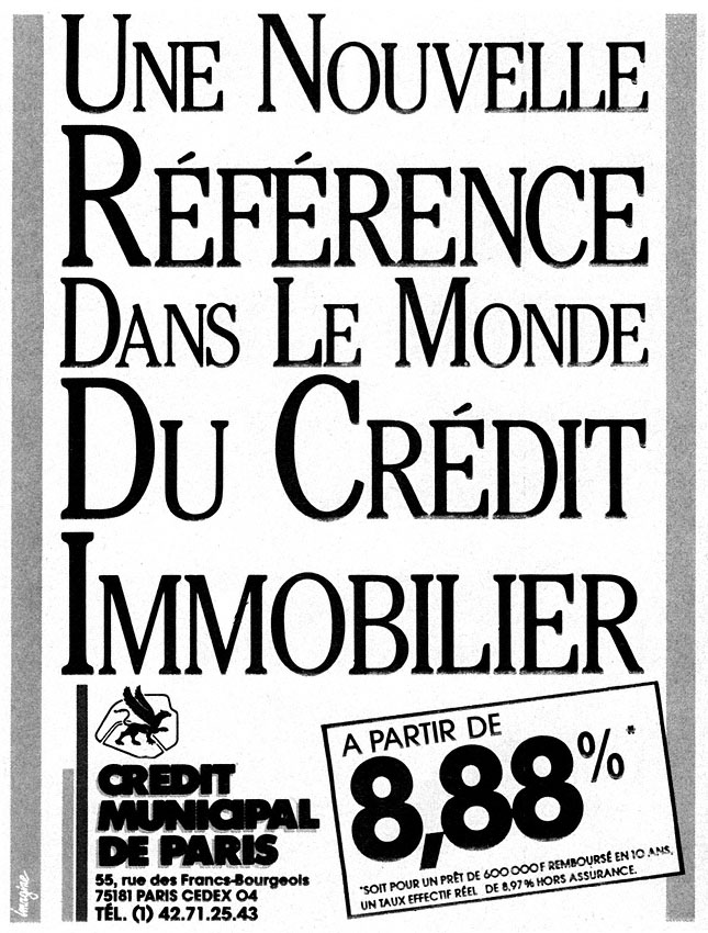 Publicit� Credit Municipal 1987