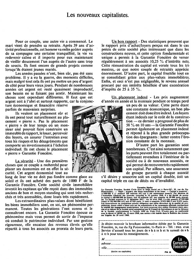 Publicit� Garantie fonci�re 1969