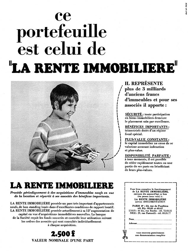 Marque Rente Immobili�re 1967