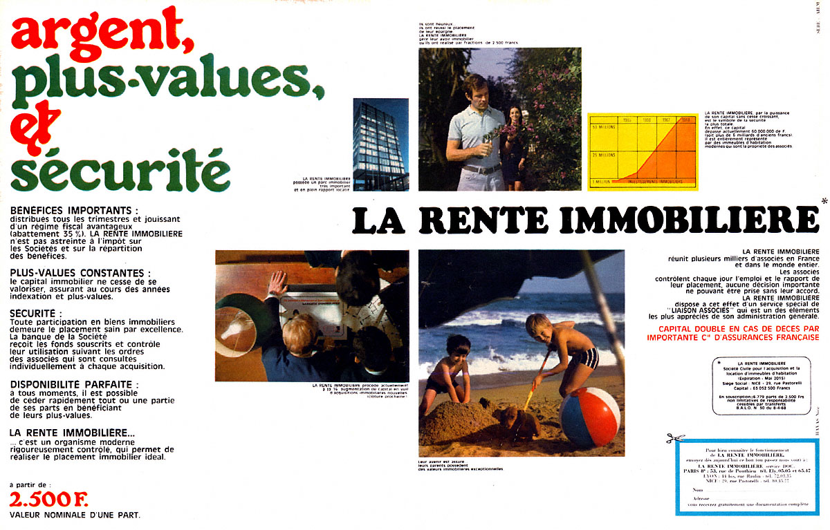 Publicit� Rente Immobili�re 1968