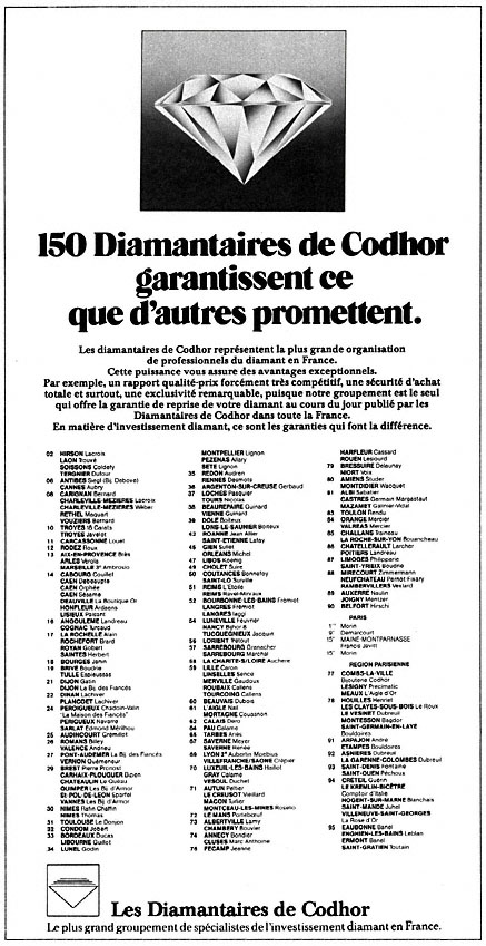 Publicit� Diamant 1979