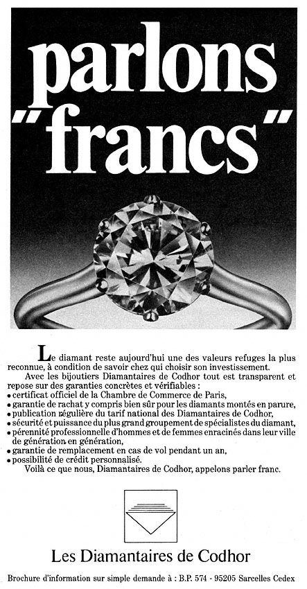 Publicit� Diamant 1981