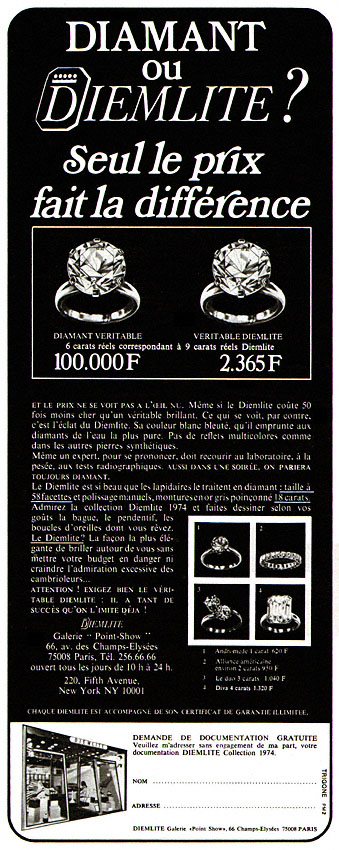 Publicit� Diemlite 1973