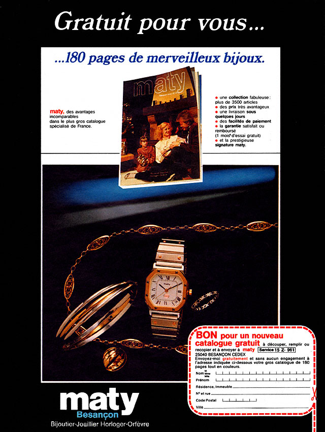 Publicit� Maty 1982