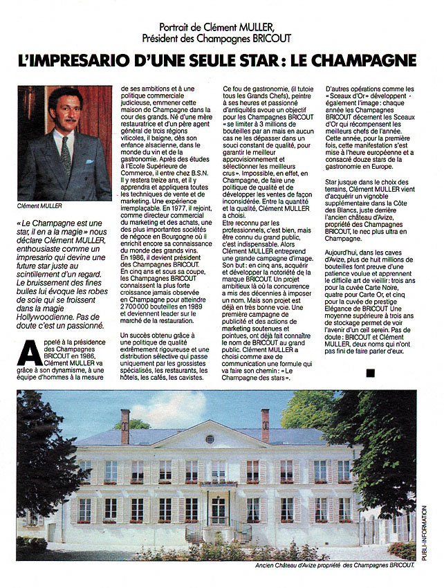 Publicit� Bricout 1990