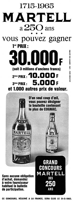 Publicit� Martell 1965