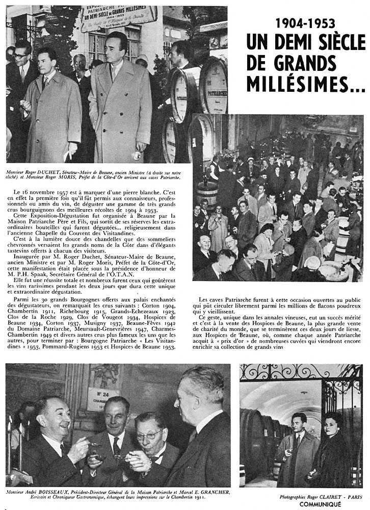 Publicit� Patriarche 1957