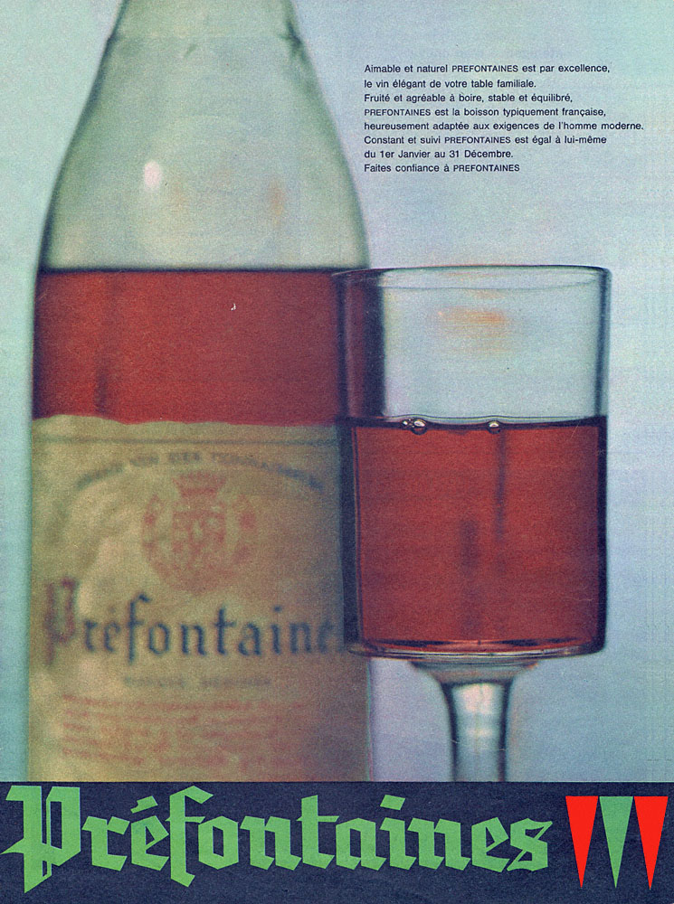 Publicit� Pr�fontaines 1960