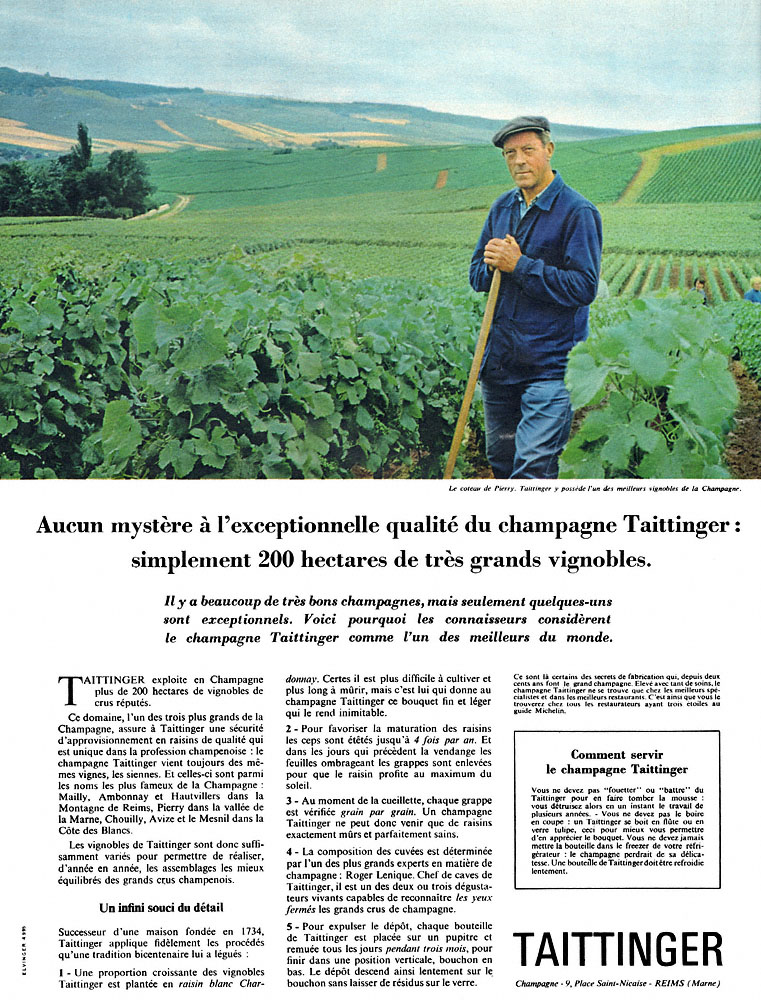 Publicit� Taittinger 1965