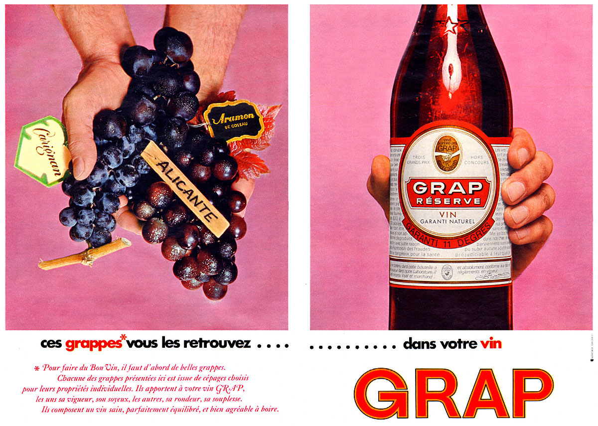 Publicit� ZxDivers Vins 1969