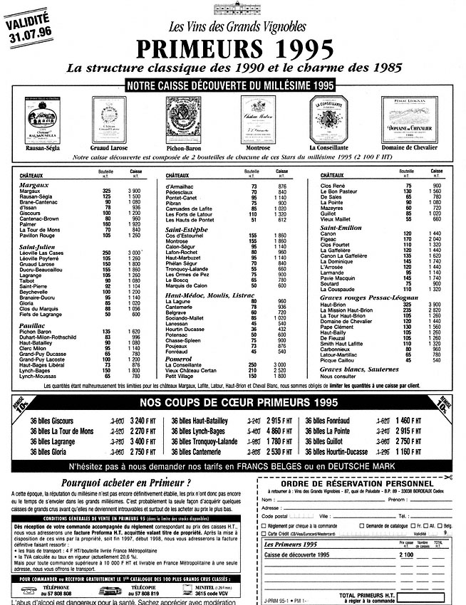 Marque ZxDivers Vins 1996