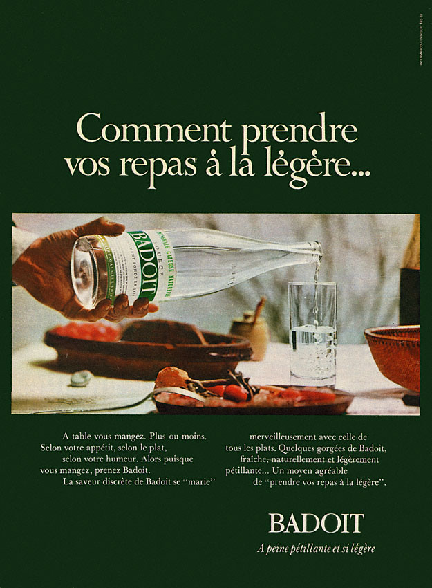 Publicit� Badoit 1970