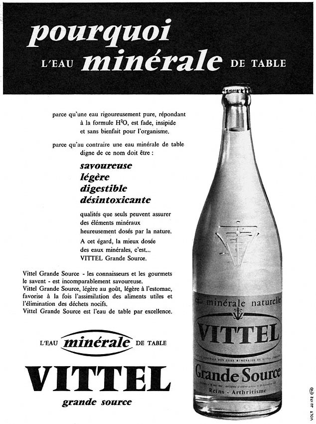 Publicit� Vittel 1959