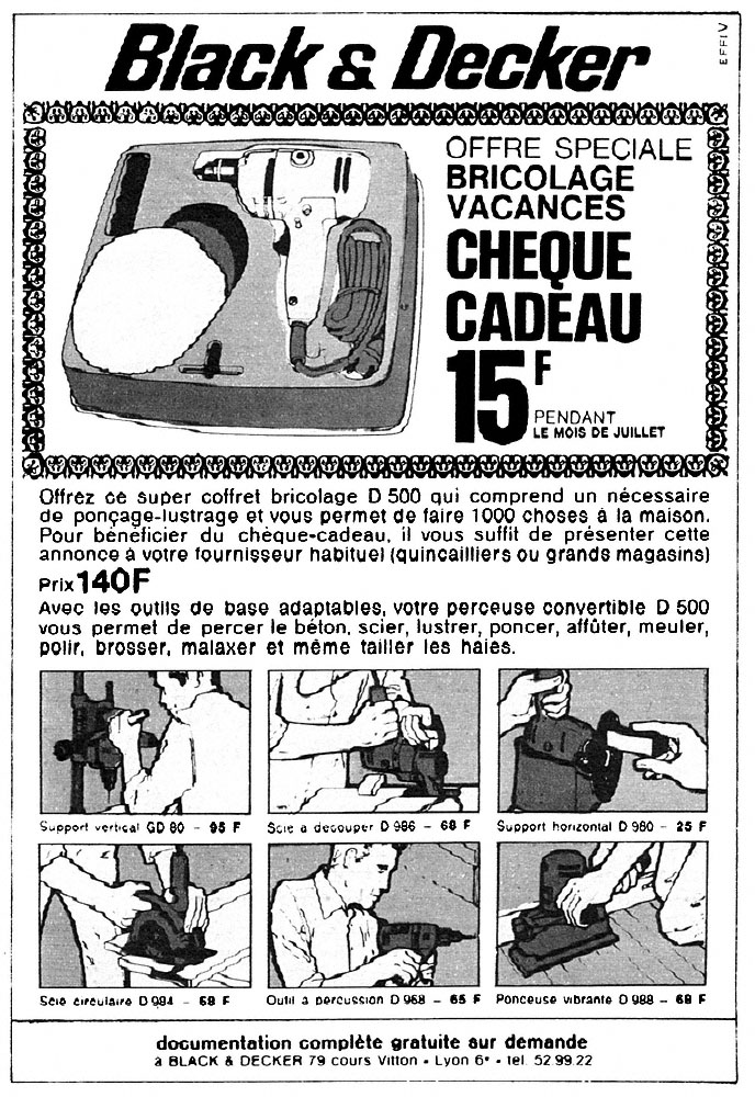 Publicit� Black & Decker 1968
