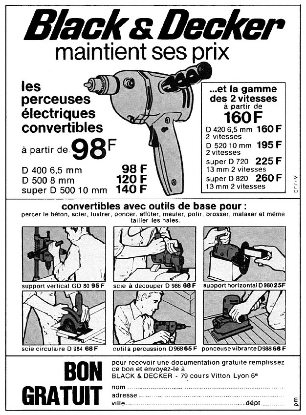 Publicit� Black & Decker 1968