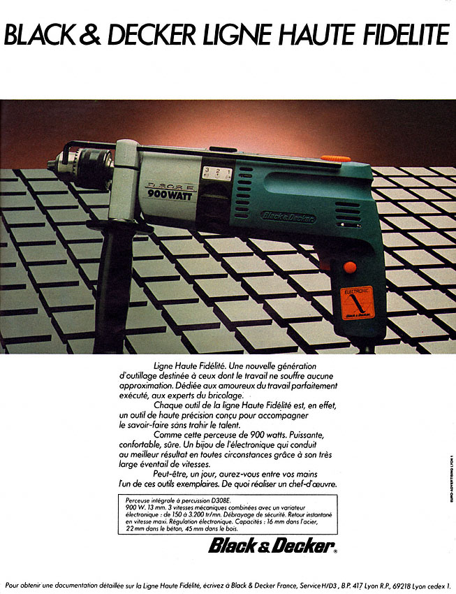 Publicit� Black & Decker 1981