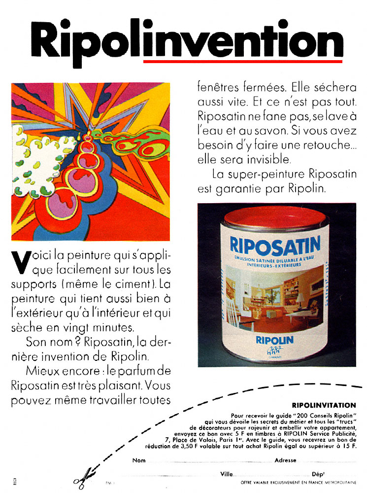 Publicit� Ripolin 1968
