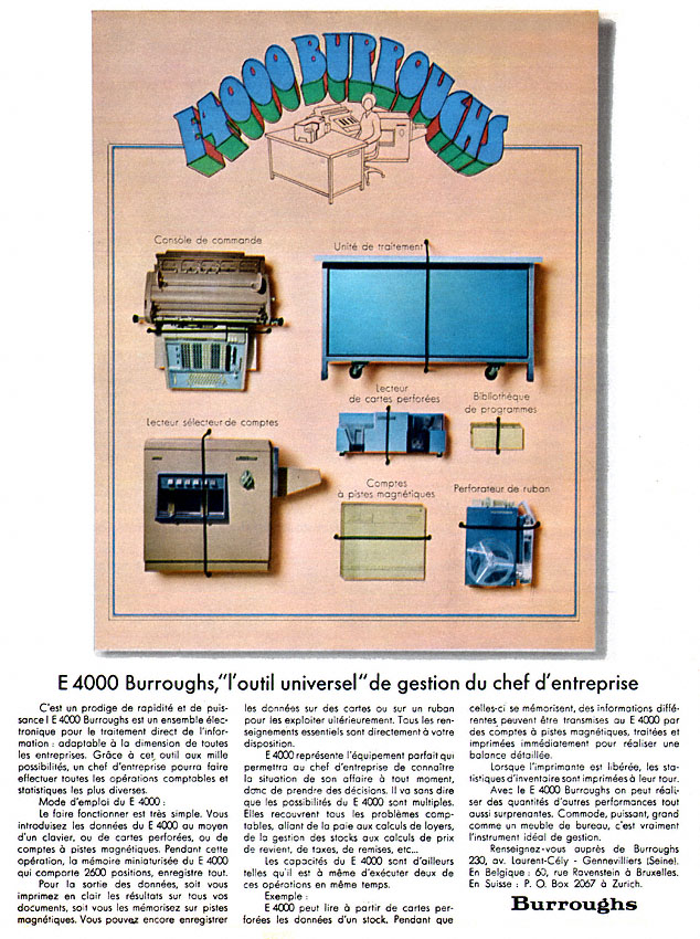 Publicit� Burroughs 1966