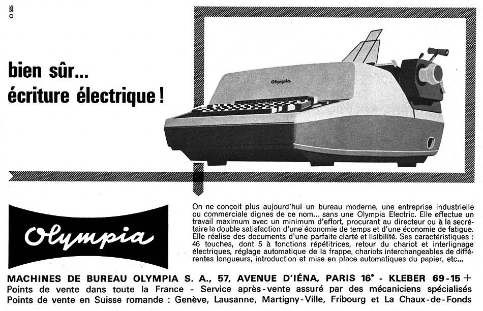 Publicit� Olympia 1963