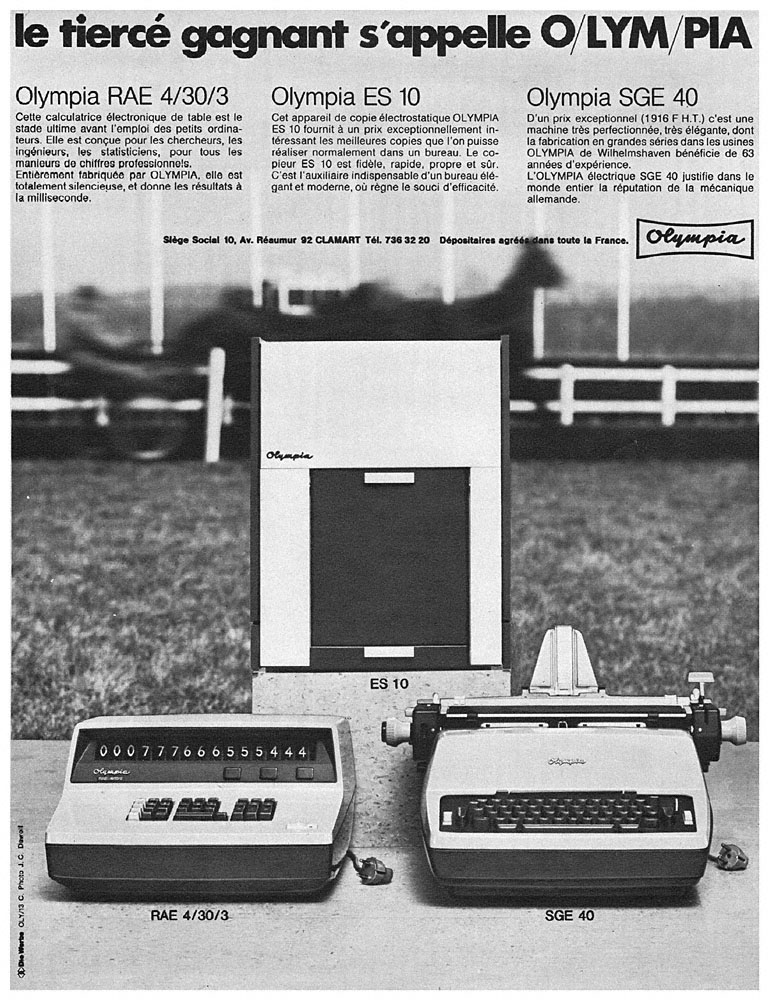 Publicit� Olympia 1968